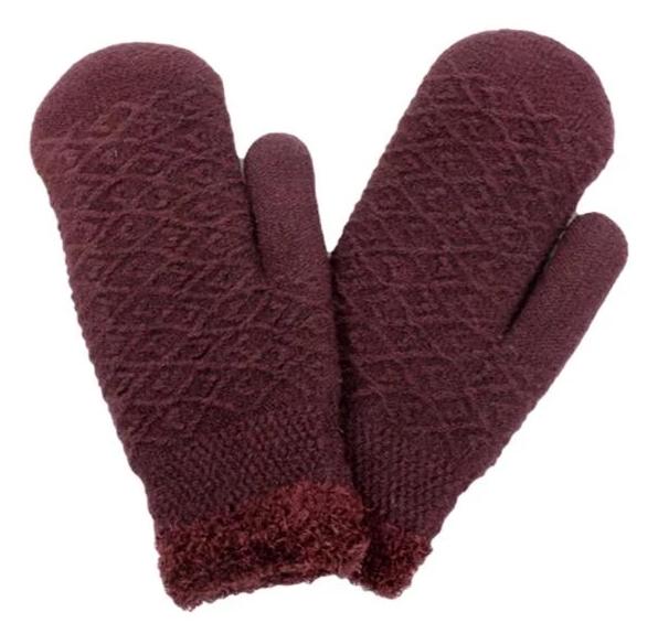 PTMT8104 - Solid Cable Knit Mittens with Chenille Lining - David and Young Wholesale