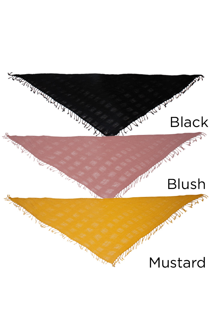 PTSFTRW820 - Solid Woven Triangle  with Fringes - David and Young Wholesale