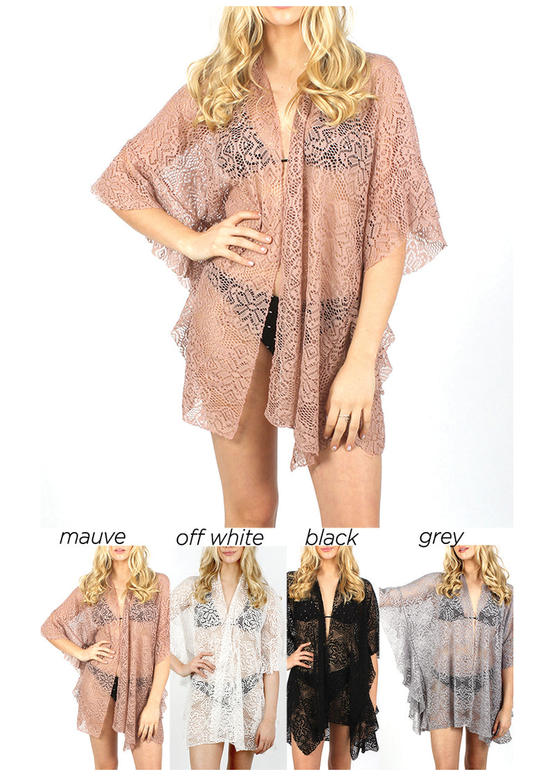 SGTO1062 - Ruffled Lace Ruana 