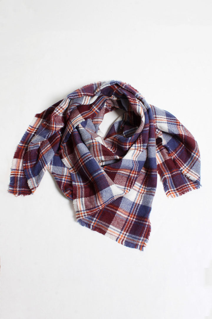 SNSFQW9025 - Square Woven Checkered Scarf - David and Young Fashion Accessories