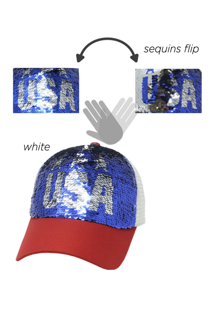 ACAPM5311 - Sequins USA Americana Cap - David and Young Fashion Accessories