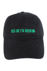 FWCAP22171 - "Kiss Me I'm Irish" Embroidery Baseball Cap - David and Young Fashion Accessories