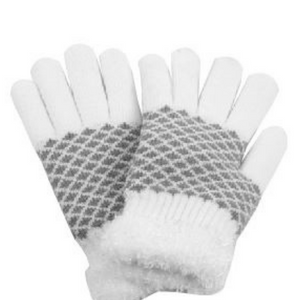 PTGL1182 - Diamond Knit Cozy Gloves with Chenille Lining