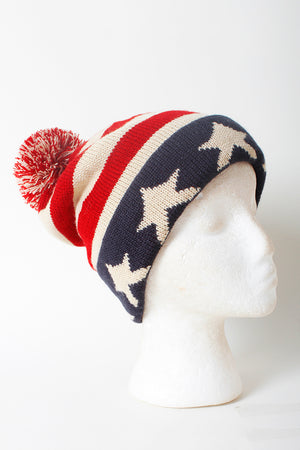 WBB301 - Americana Star Beanie (sold as 12pcs assorted pack) - David and Young Wholesale